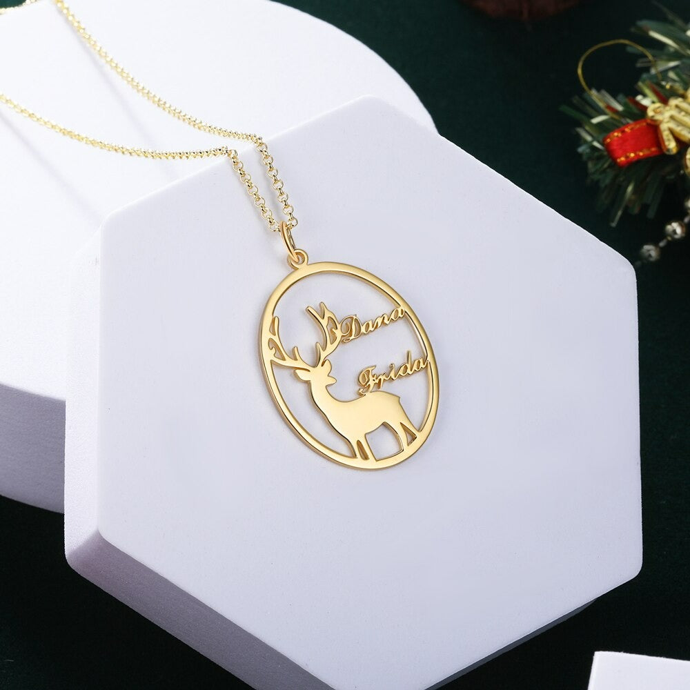 Personalized 2 Frames Nameplate Necklaces for Women-Florence Scovel
