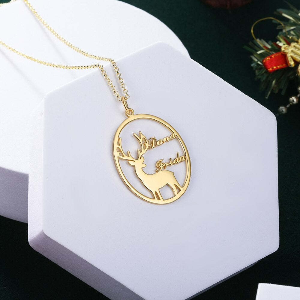 Personalized 2 Frames Nameplate Necklaces for Women-Florence Scovel