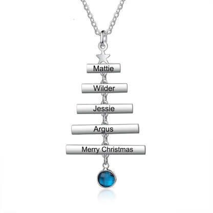 Personalized Engraved Christmas Tree Necklace-Florence Scovel