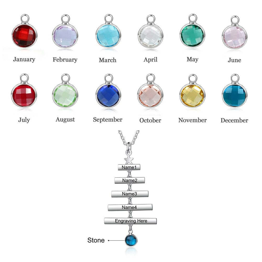 Personalized Engraved Christmas Tree Necklace-Florence Scovel