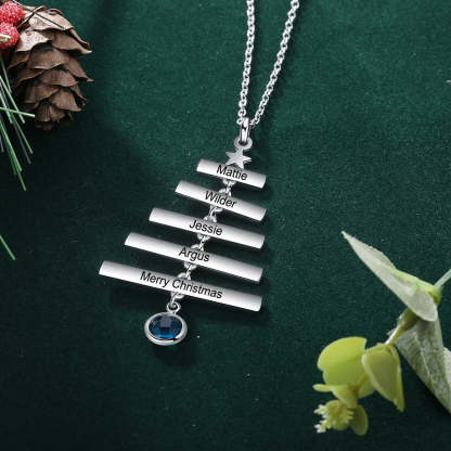 Personalized Engraved Christmas Tree Necklace-Florence Scovel