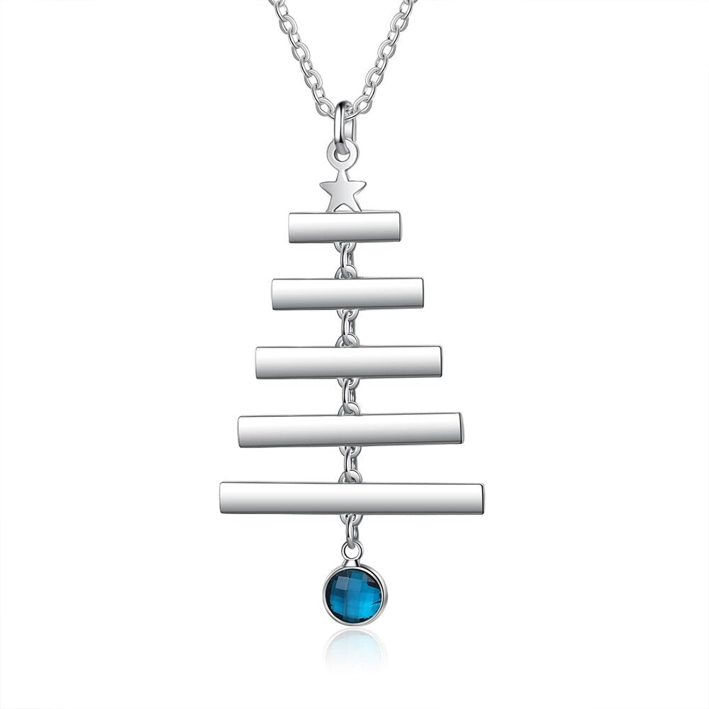 Personalized Engraved Christmas Tree Necklace-Florence Scovel