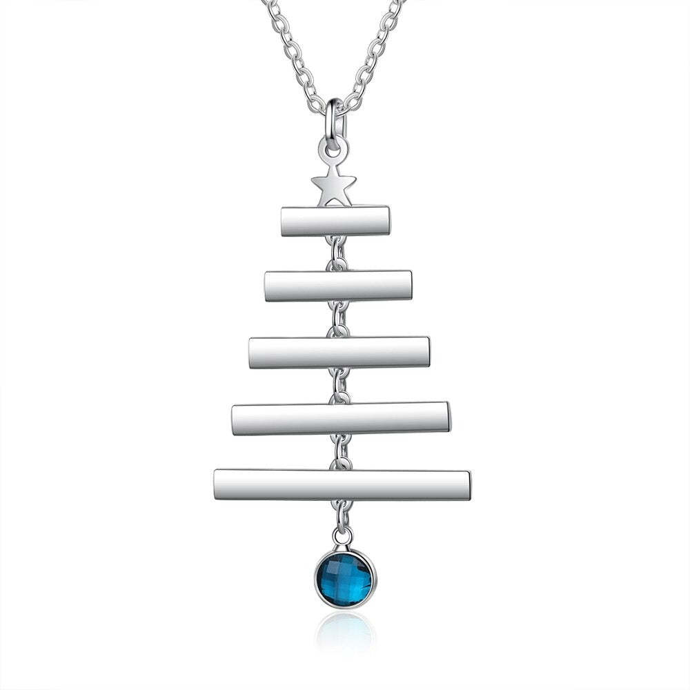 Personalized Engraved Christmas Tree Necklace-Florence Scovel