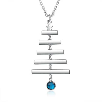 Personalized Engraved Christmas Tree Necklace-Florence Scovel