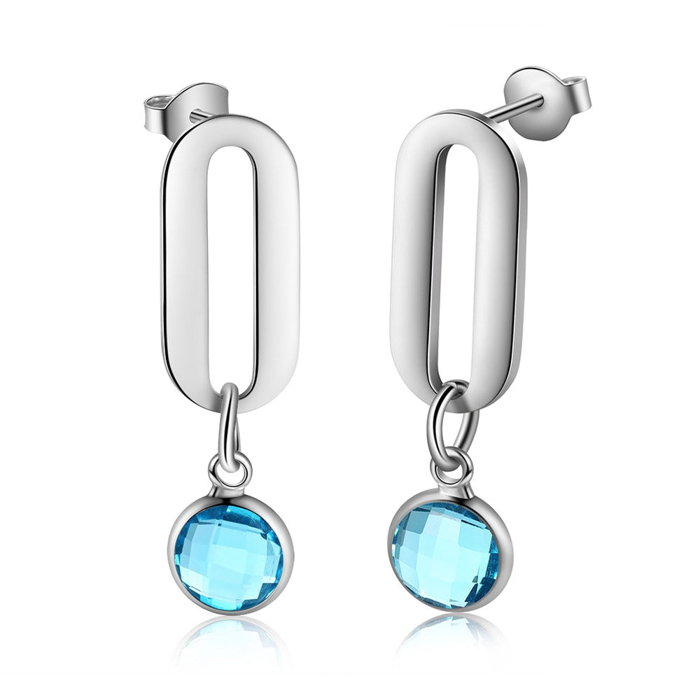 Customized 1 Stone Non-Engraved Earrings-Florence Scovel