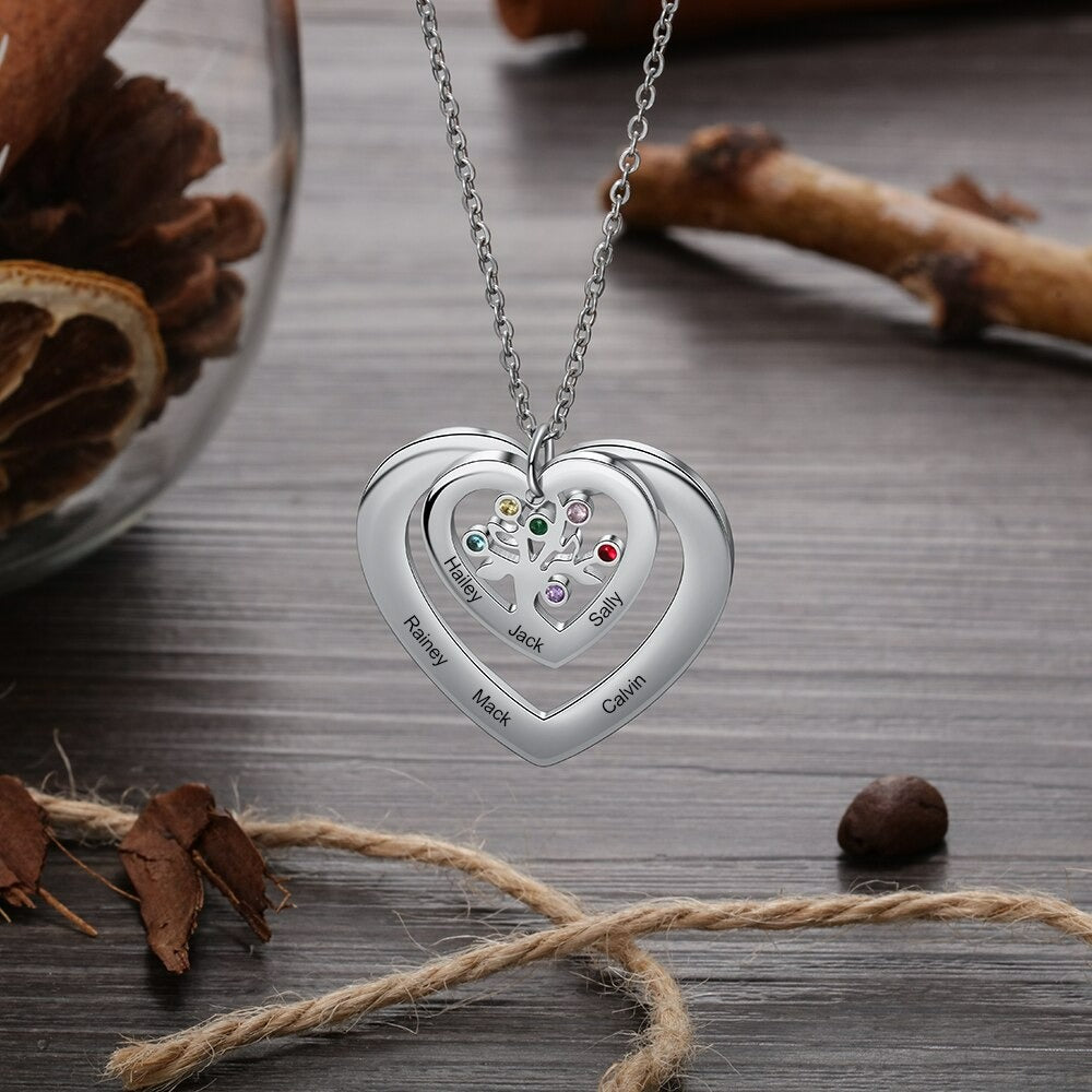 Personalized Tree of Life Heart Pendant-Florence Scovel