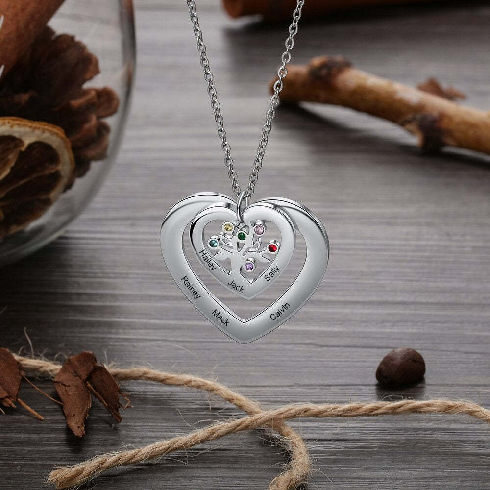 Personalized Tree of Life Heart Pendant-Florence Scovel