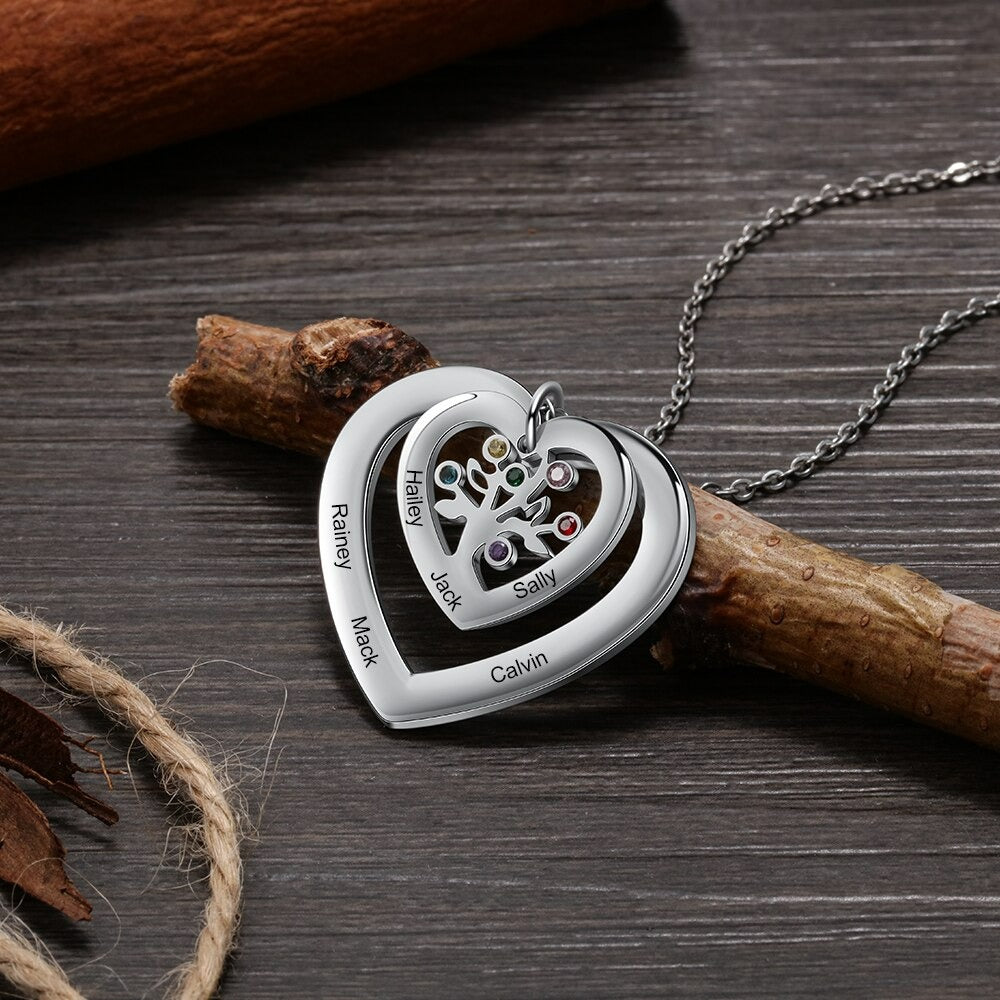 Personalized Tree of Life Heart Pendant-Florence Scovel