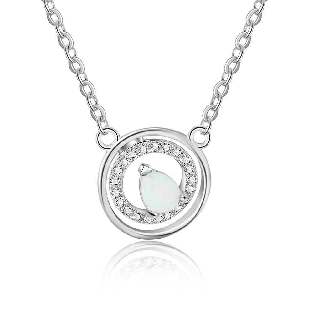 Stylish Water Drop Shaped Pendant With Opal Stone-Florence Scovel