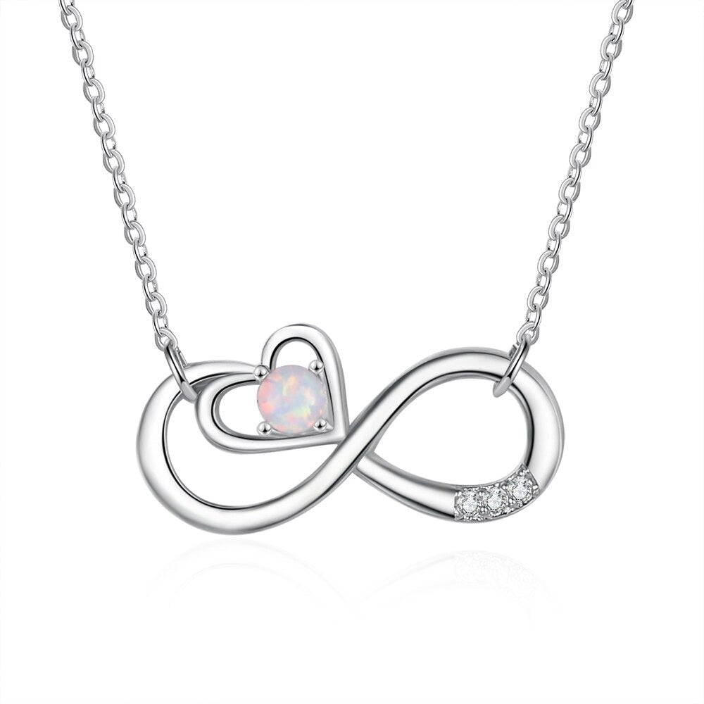 Infinity Heart-Shaped Pendant with Cubic Zirconia-Florence Scovel