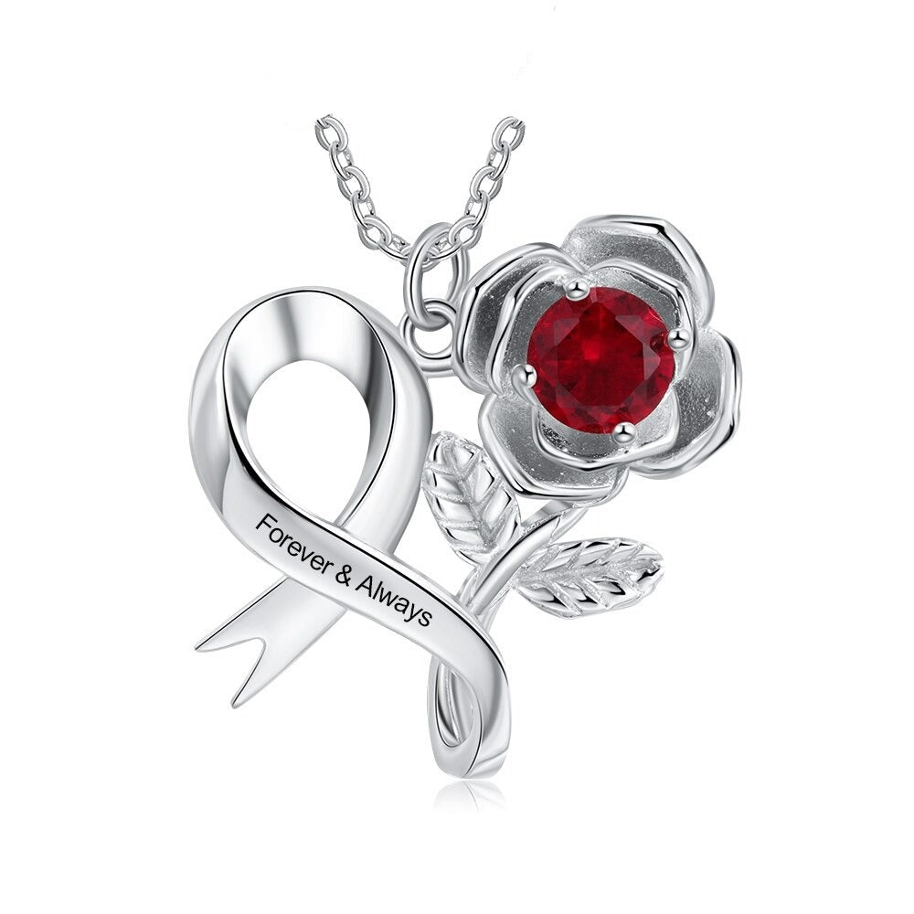 Personalized Rose Flower Leaves Necklace-Florence Scovel