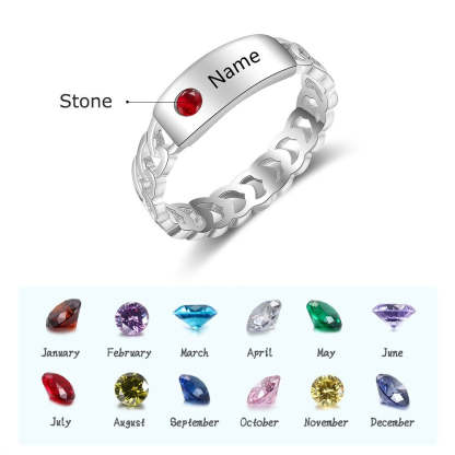 Personalized Silver Color Engraving Name Ring For Women-Florence Scovel