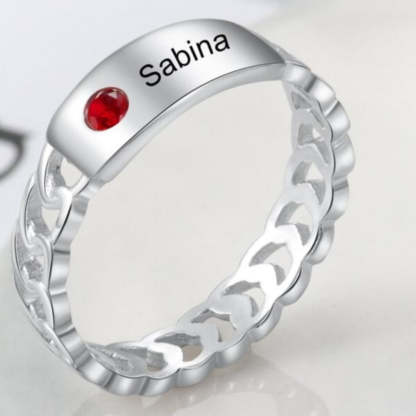 Personalized Silver Color Engraving Name Ring For Women-Florence Scovel