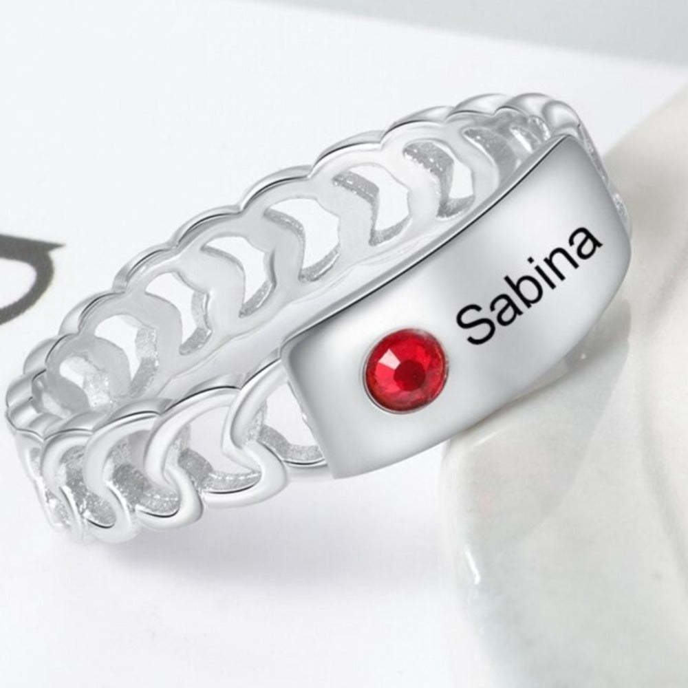Personalized Silver Color Engraving Name Ring For Women-Florence Scovel