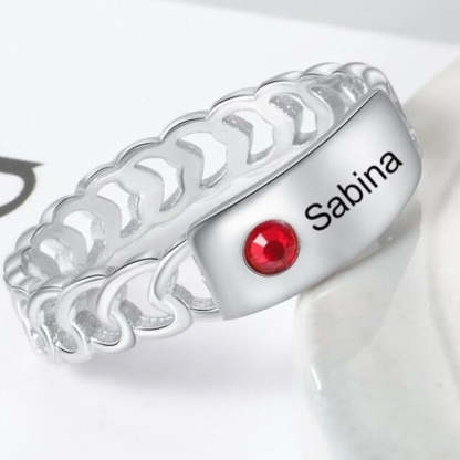Personalized Silver Color Engraving Name Ring For Women-Florence Scovel