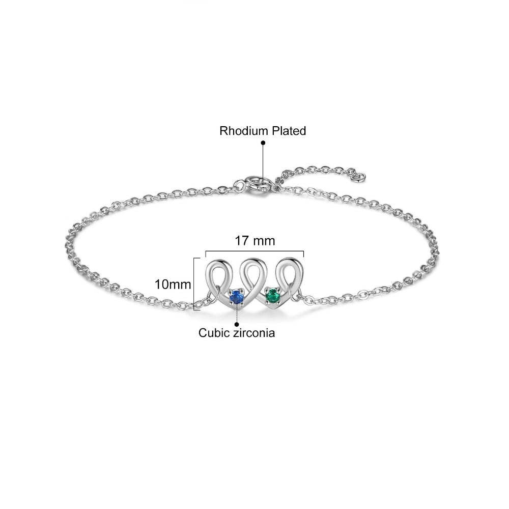2 Birthstone Custom Geometric Bracelet For Women-Florence Scovel