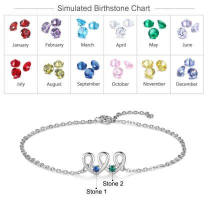 2 Birthstone Custom Geometric Bracelet For Women-Florence Scovel