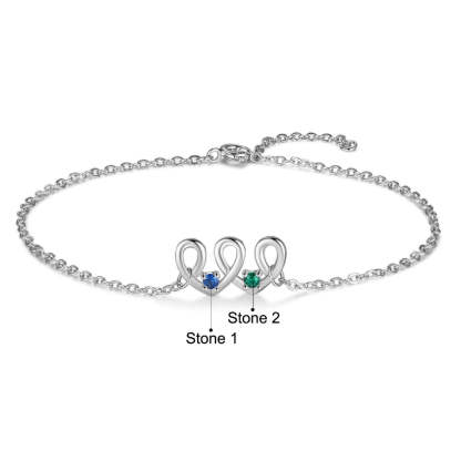 2 Birthstone Custom Geometric Bracelet For Women-Florence Scovel