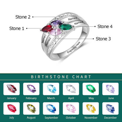 Personalized 4 Names Wide Rings For Women-Florence Scovel