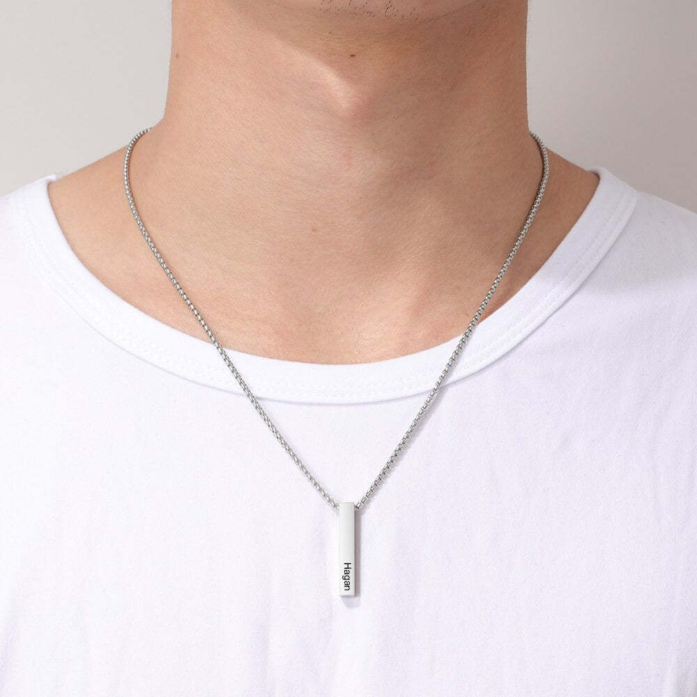 Customized 2 Names Vertical Bar Pendants-Florence Scovel