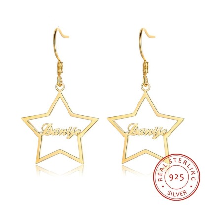 Personalized Custom 1 Name Dangle Earrings-Florence Scovel