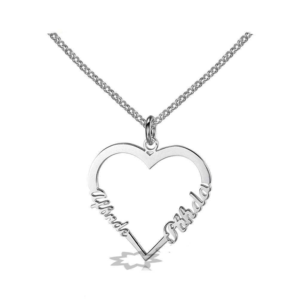 Personalized Silver Heart Shape Pendant-Florence Scovel