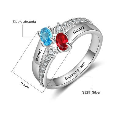 Zirconia Customized Oval Birthstone Ring-Florence Scovel
