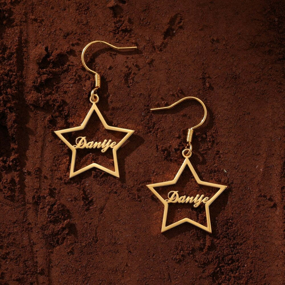 Personalized Custom 1 Name Dangle Earrings-Florence Scovel
