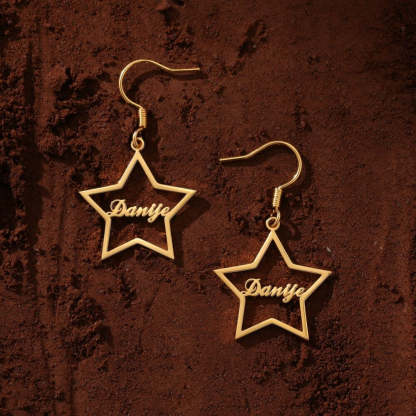 Personalized Custom 1 Name Dangle Earrings-Florence Scovel