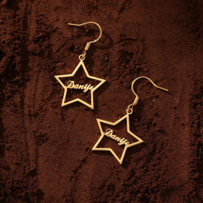 Personalized Custom 1 Name Dangle Earrings-Florence Scovel