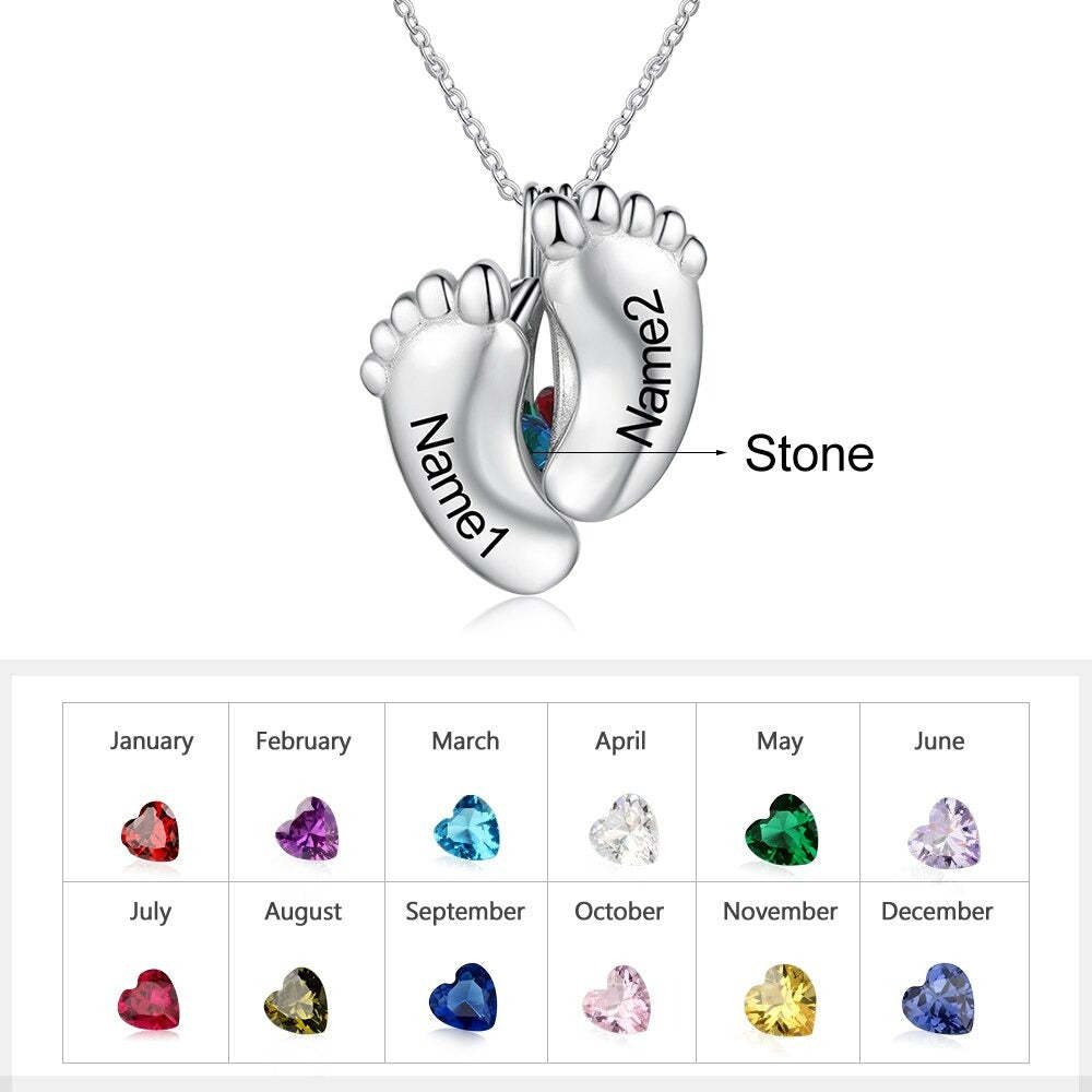 Personalized Baby Feet Engraved Pendant-Florence Scovel