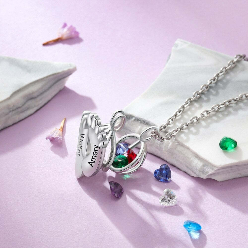 Personalized Baby Feet Engraved Pendant-Florence Scovel