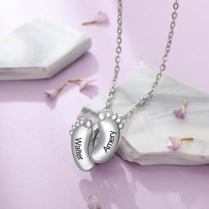 Personalized Baby Feet Engraved Pendant-Florence Scovel