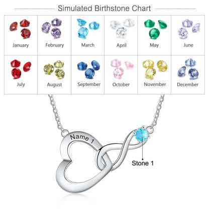 Personalized 1 Stone 1 Name Infinity & Heart Necklaces-Florence Scovel