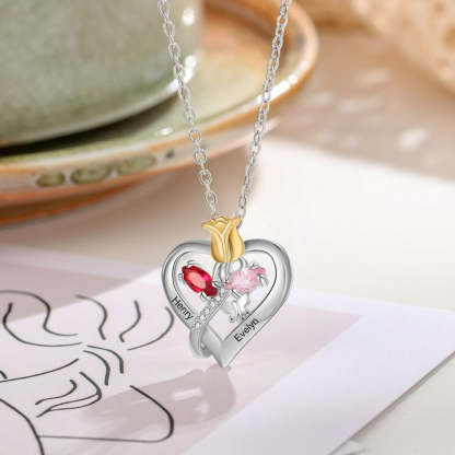 Personalized Couple Name Rose Pendant-Florence Scovel