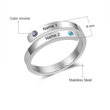 Personalized Open End Ring With 2 Stones For Women-Florence Scovel