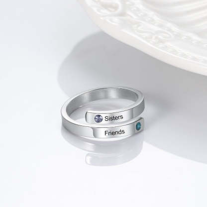 Personalized Open End Ring With 2 Stones For Women-Florence Scovel