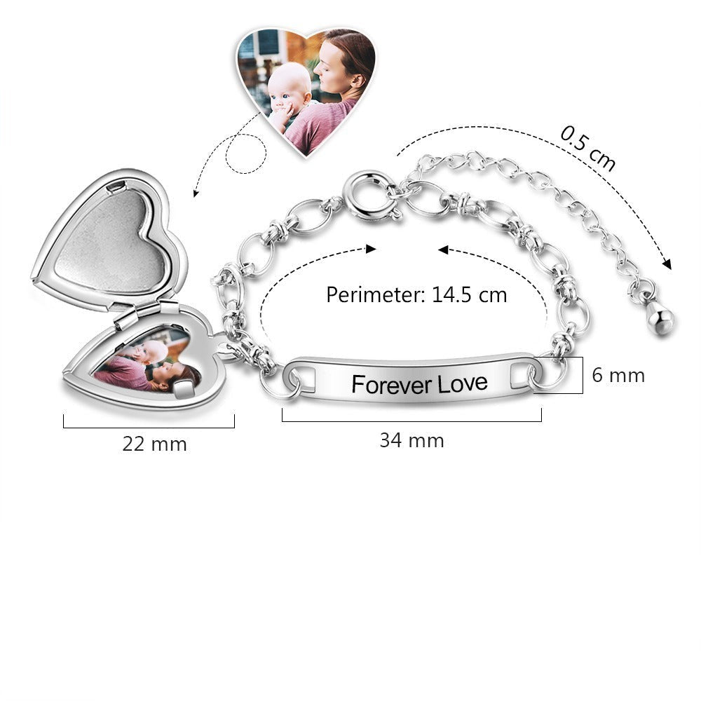 Personalized Custom Photo Baby Anklet With 1 Engraving-Florence Scovel