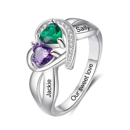 Double Stone Personalized Ring For Women-Florence Scovel
