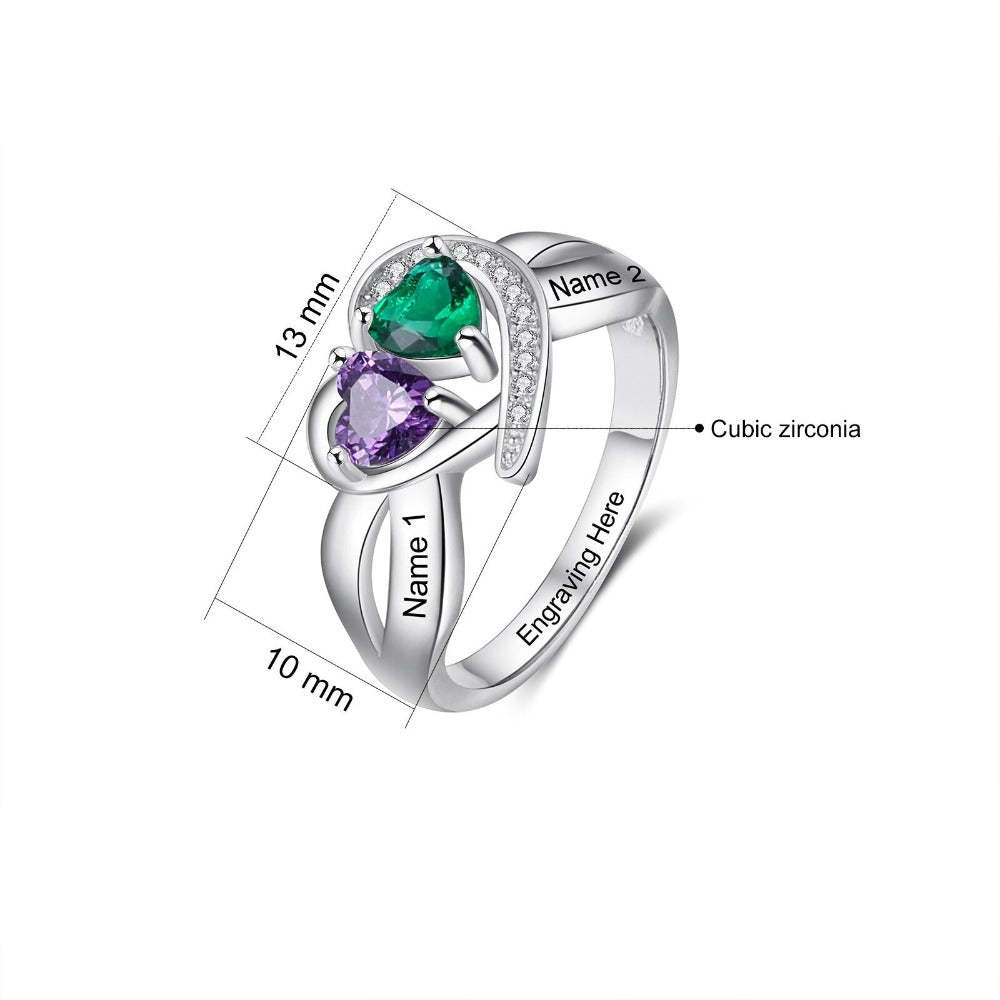Double Stone Personalized Ring For Women-Florence Scovel