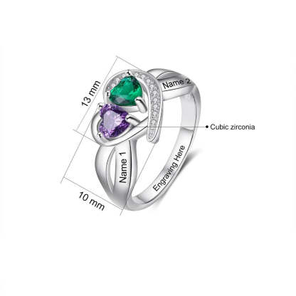 Double Stone Personalized Ring For Women-Florence Scovel