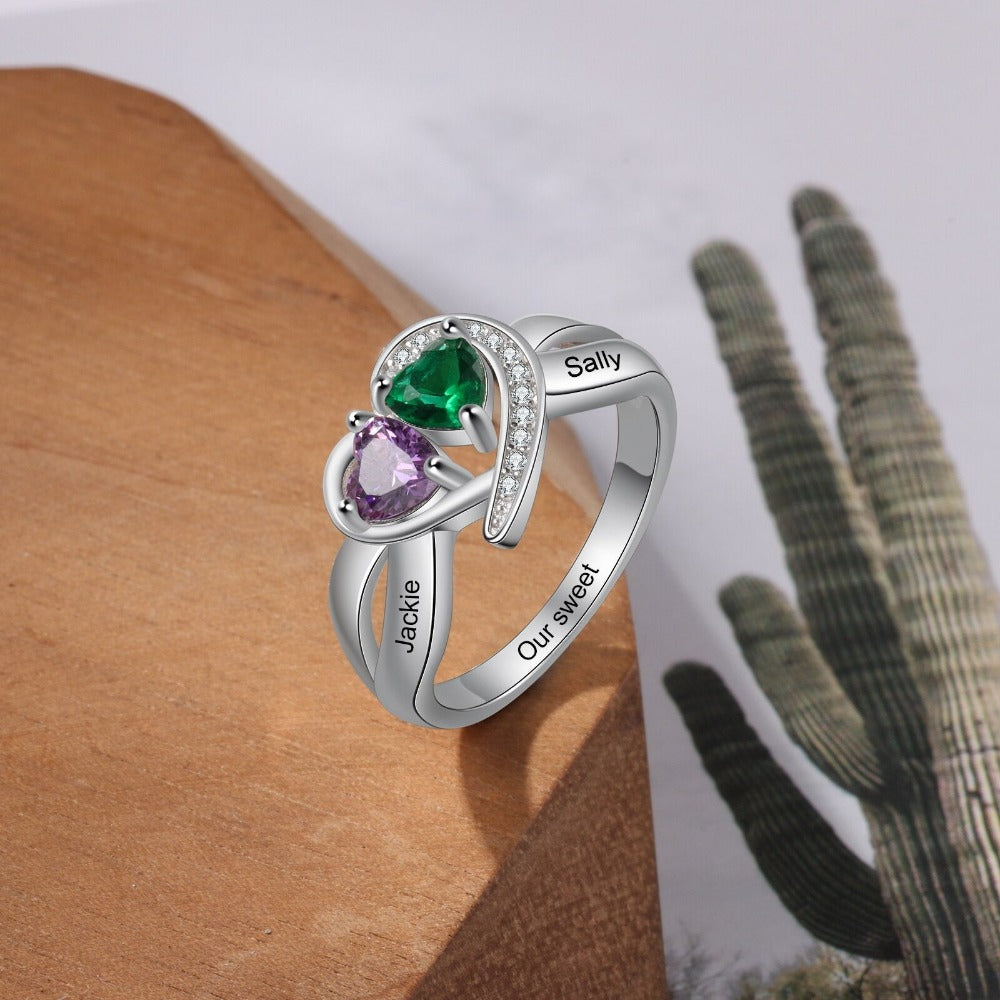 Double Stone Personalized Ring For Women-Florence Scovel