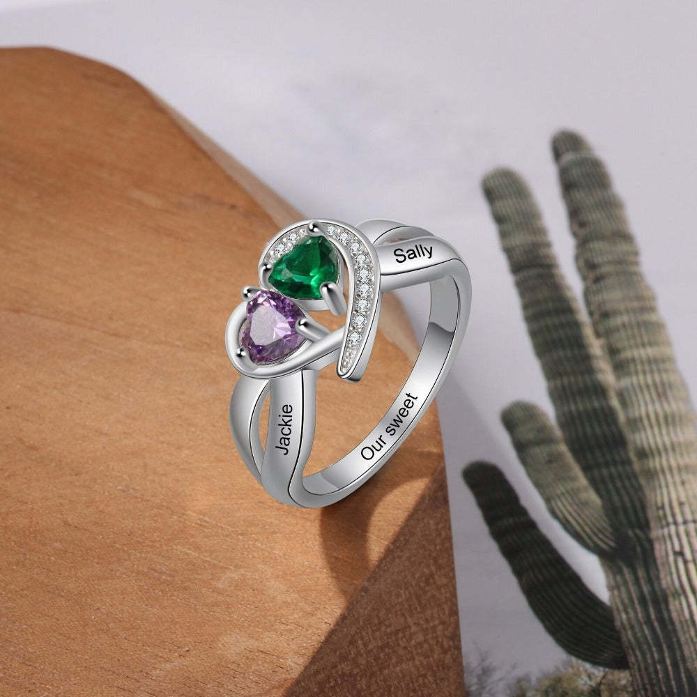 Double Stone Personalized Ring For Women-Florence Scovel
