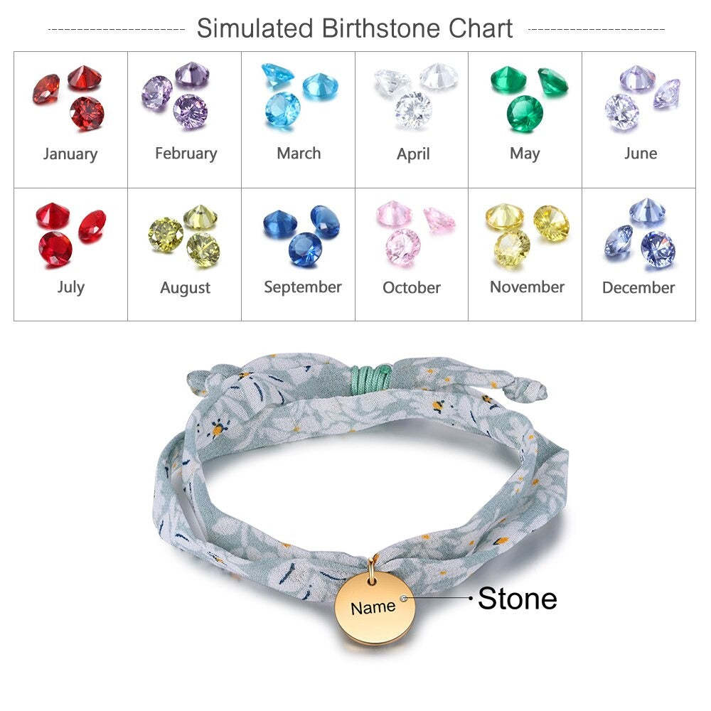 Customized Name & Birthstone Adjustable Bracelets For Women-Florence Scovel