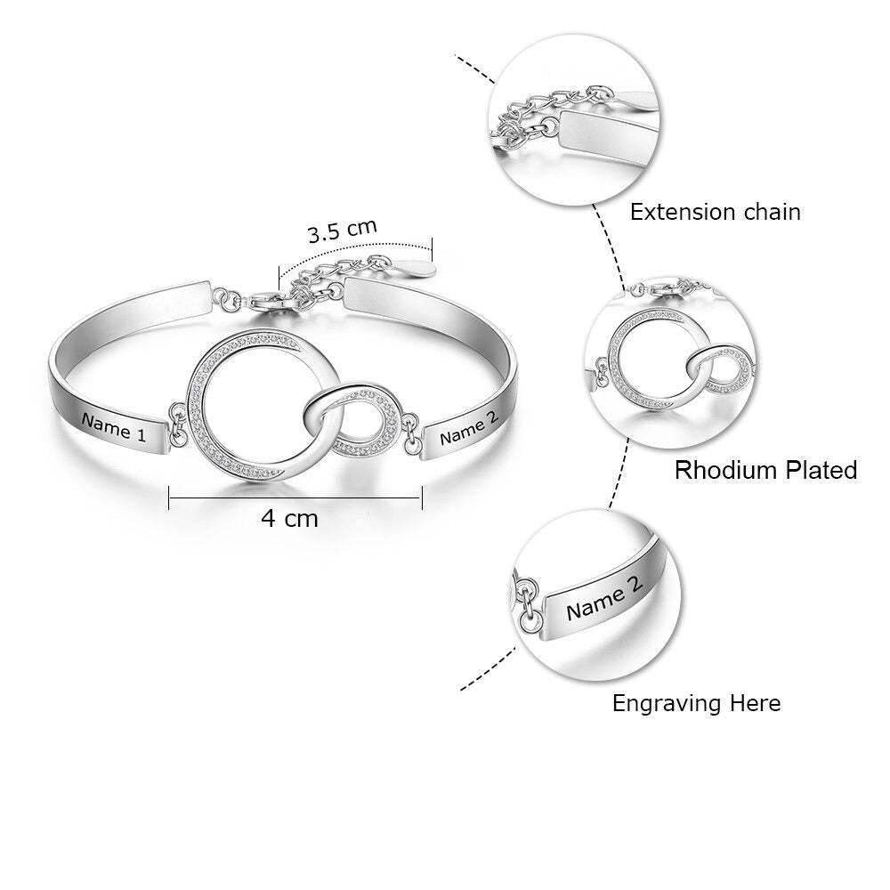 Personalized Engraved Name Circle Knot Bracelet-Florence Scovel
