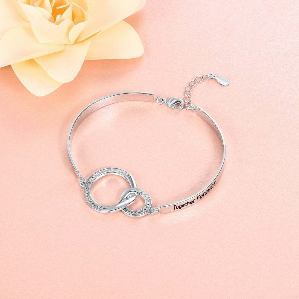 Personalized Engraved Name Circle Knot Bracelet-Florence Scovel
