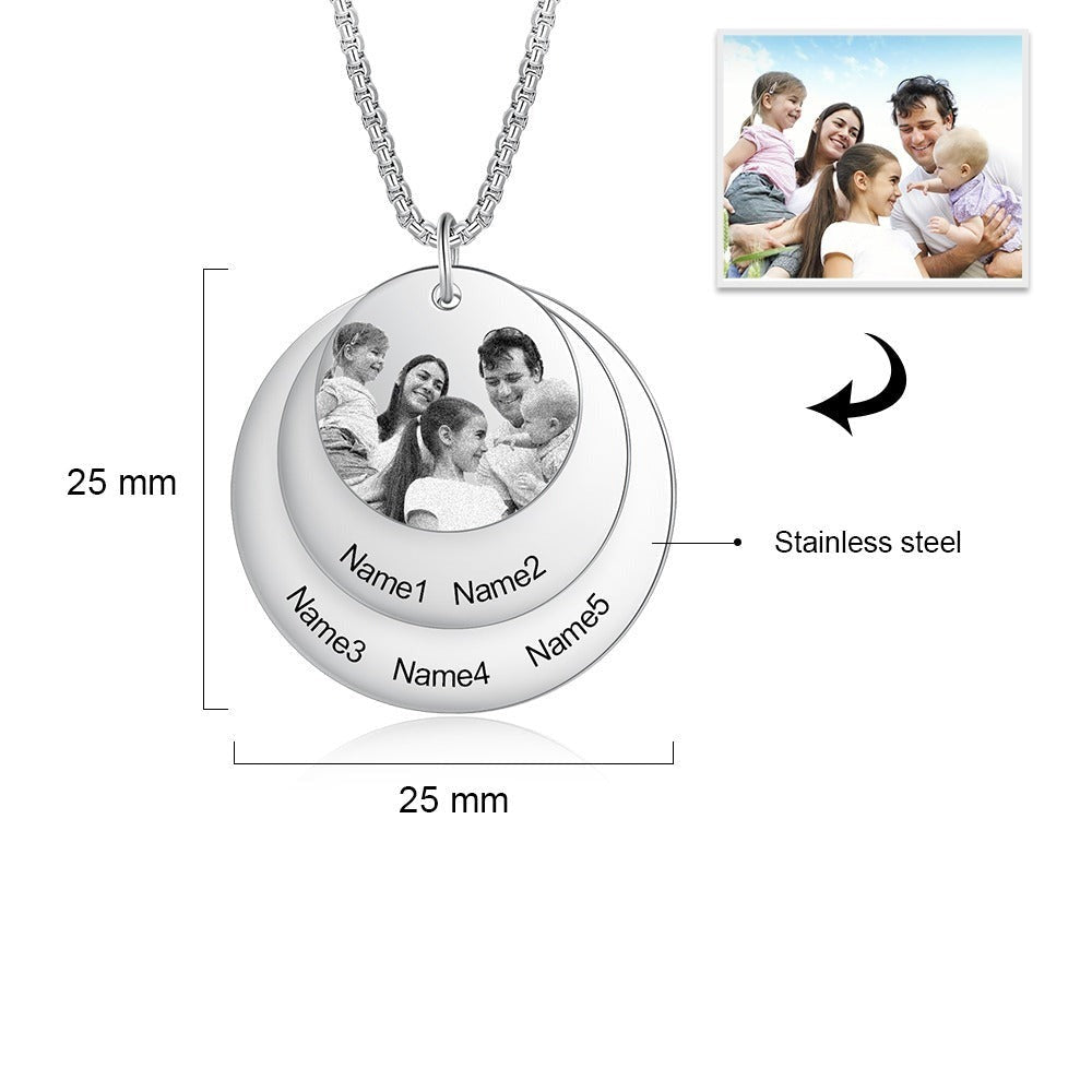Personalized Engraved Name Necklace With Custom Family Photo-Florence Scovel