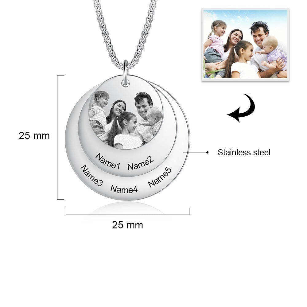 Personalized Engraved Name Necklace With Custom Family Photo-Florence Scovel