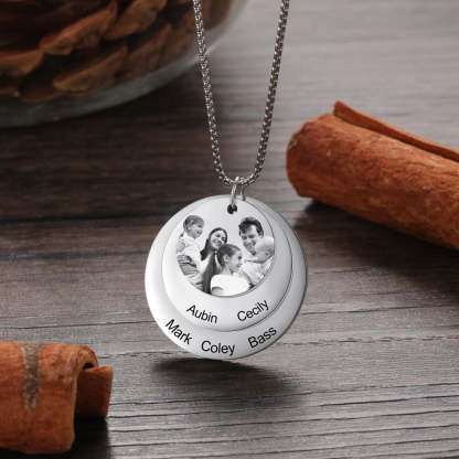 Personalized Engraved Name Necklace With Custom Family Photo-Florence Scovel