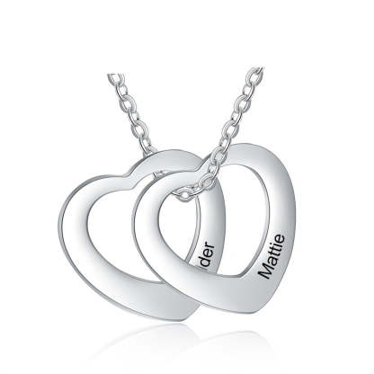 Personalized Engraved 2 Names Heart Pendant-Florence Scovel